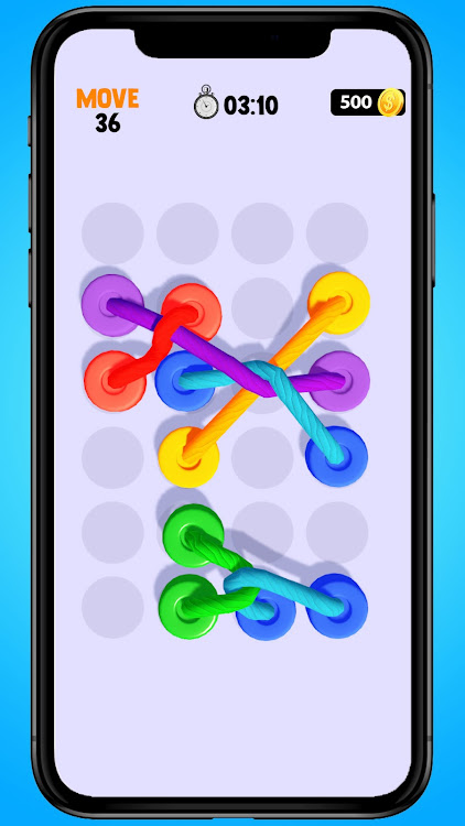 #8. Twisted Rope Tangle Sorting 3D (Android) By: MobilMinds Apps