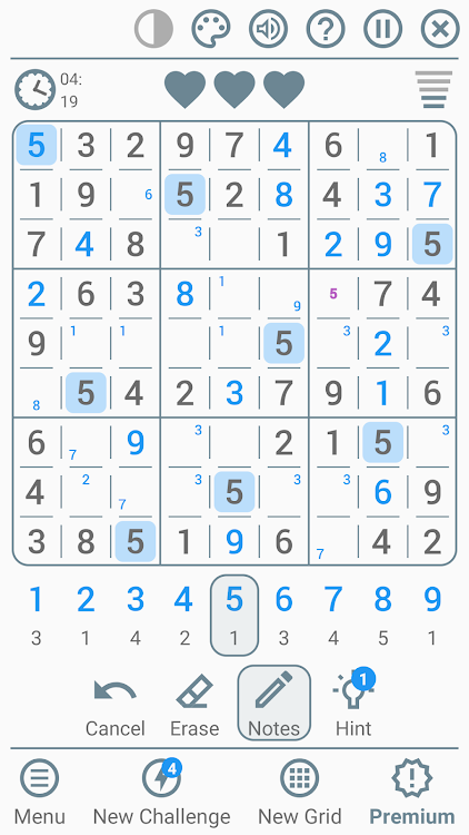 #4. Sudoku - Classic Puzzle Game (Android) By: LEZIGAME