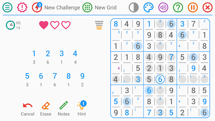 #5. Sudoku - Classic Puzzle Game (Android) By: LEZIGAME