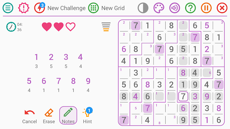 #7. Sudoku - Classic Puzzle Game (Android) By: LEZIGAME