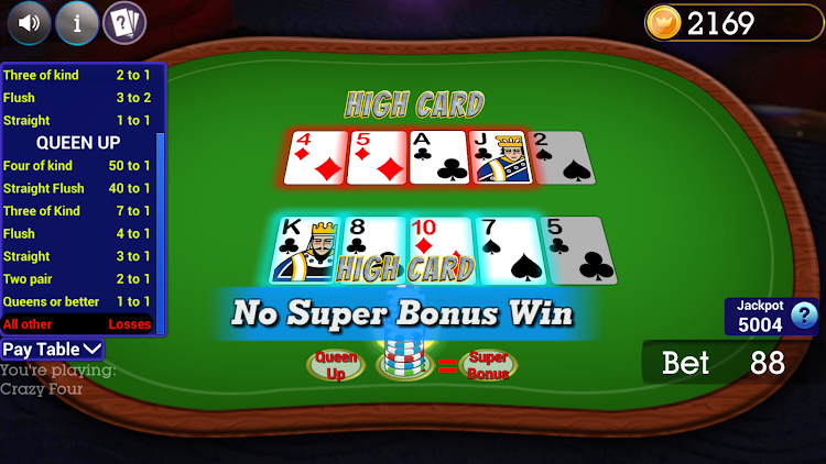 #4. Crazy Four Poker (Android) By: Blue Wind Studio