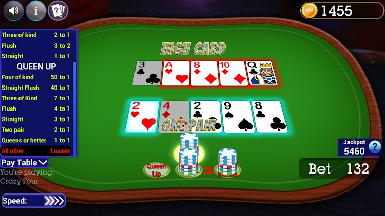 #7. Crazy Four Poker (Android) By: Blue Wind Studio