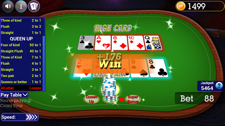 #8. Crazy Four Poker (Android) By: Blue Wind Studio