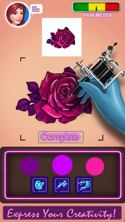 #8. Ink Tattoo:Tattoo Drawing Game (Android) By: Mobile Games Hive