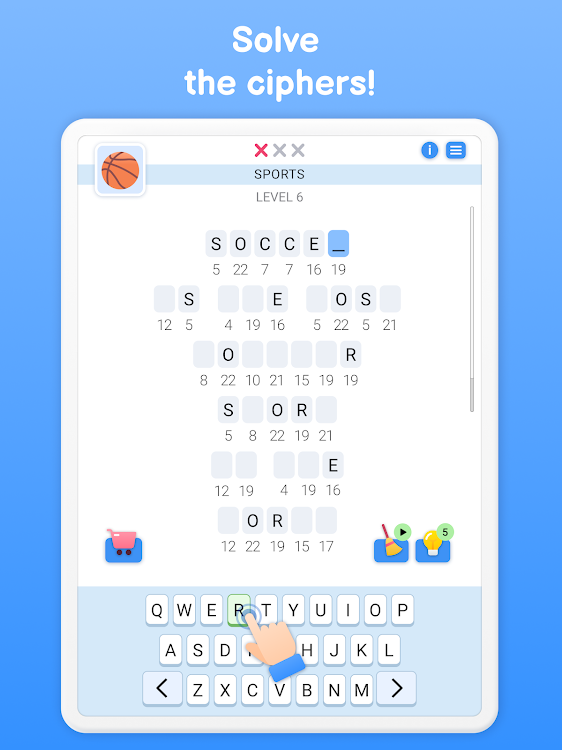 #7. Cryptogram Words Master (Android) By: Hitapps Games