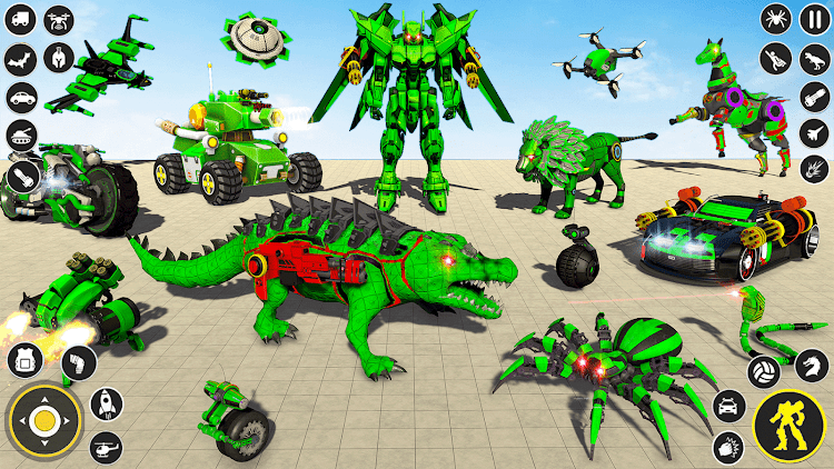 #3. Crocodile Robot Animal Game 3D (Android) By: Play Action