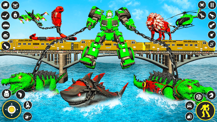 #9. Crocodile Robot Animal Game 3D (Android) By: Play Action