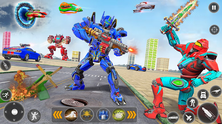 #3. Police Truck Robot Transform (Android) By: Go Jins - Robot Games and Shooting Games