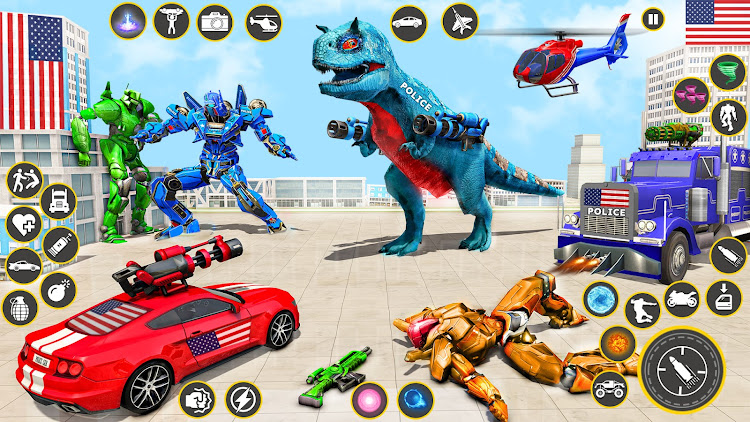 #7. Police Truck Robot Transform (Android) By: Go Jins - Robot Games and Shooting Games