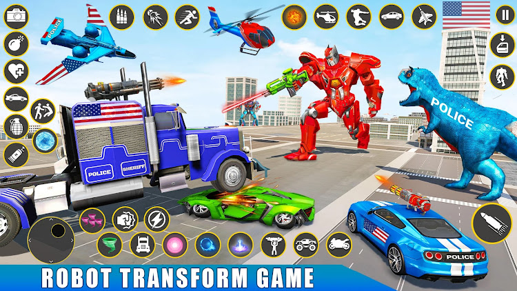 #6. Police Truck Robot Transform (Android) By: Go Jins - Robot Games and Shooting Games