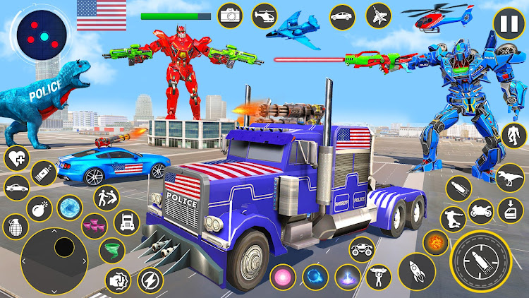 #8. Police Truck Robot Transform (Android) By: Go Jins - Robot Games and Shooting Games