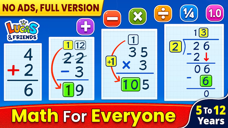 #9. Math Games: Math for Kids (Android) By: RV AppStudios