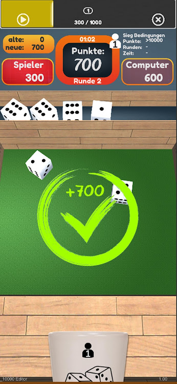 #3. 10000 Dice Farkle King 3D (Android) By: Little Panda Games