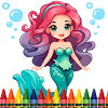 mermaid coloring icon