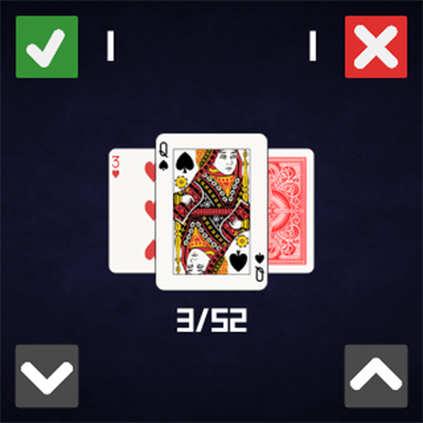 #3. Higher Lower Card Game - Wear (Android) By: RADEFFFACTORY