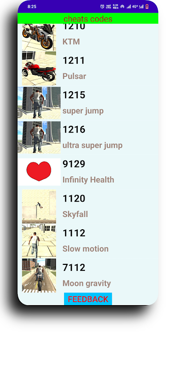 #4. indian bike driving cheat code (Android) By: Apps Portall