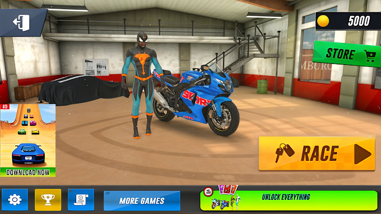 #7. Mega Ramp Stunt - Bike Games (Android) By: GameFit