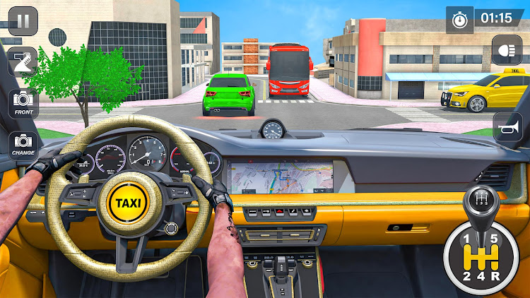 #3. Real Taxi Parking Games 3D (Android) By: Contra 3D Games