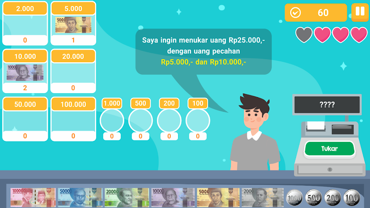 #4. Belajar Tukar Uang Rupiah (Android) By: Qreatif