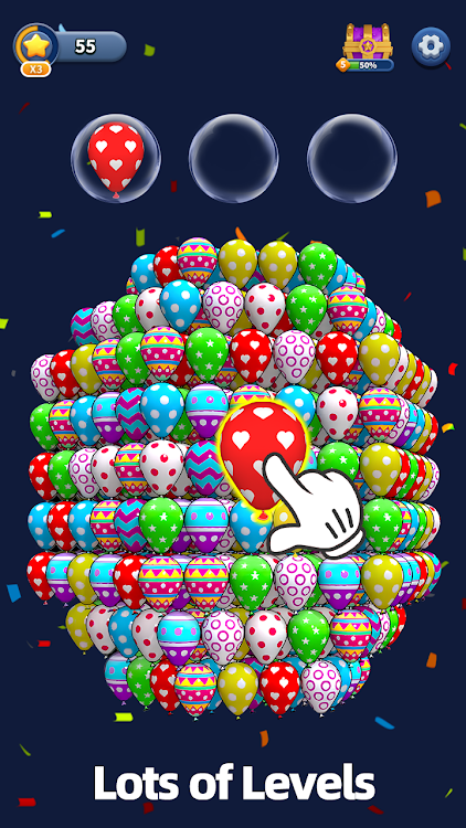 #6. Balloon Triple Match: Match 3D (Android) By: Higgs Studio