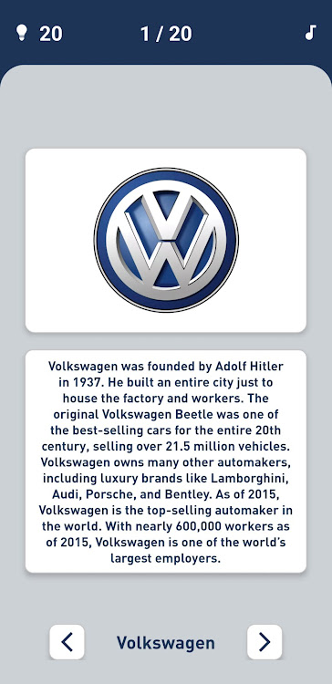 #4. Car Logo Quiz (Android) By: Gryffindor apps