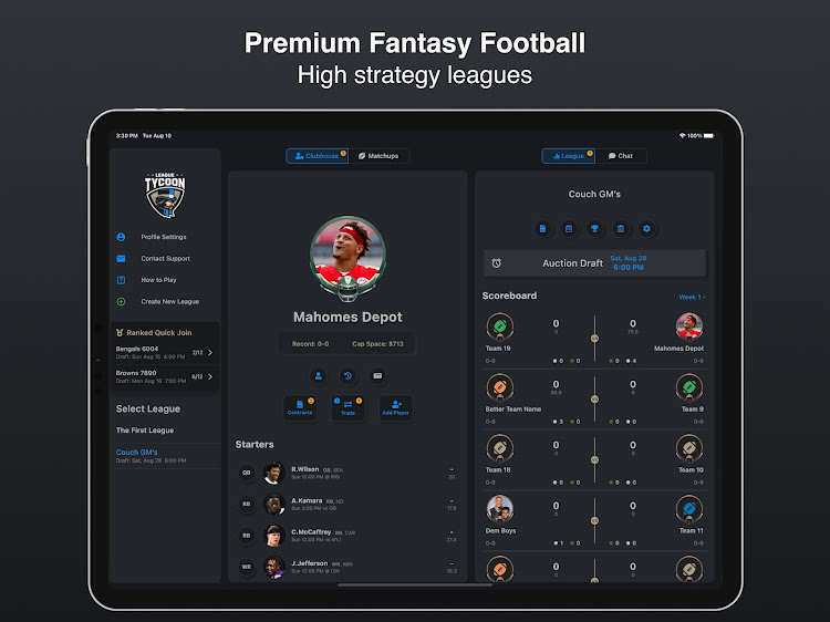 #7. League Tycoon Fantasy Football (Android) By: Figment Labs