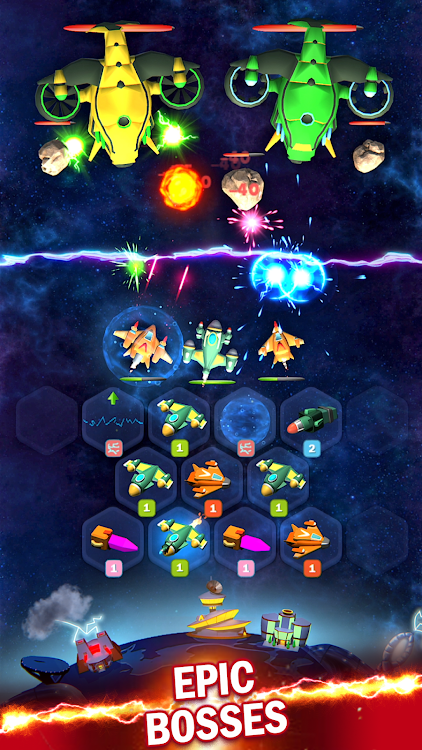 #2. SpaceShips: Merge Shooter TD (Android) By: First Martian Studio