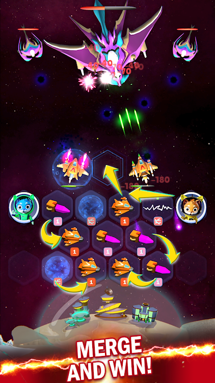 #7. SpaceShips: Merge Shooter TD (Android) By: First Martian Studio