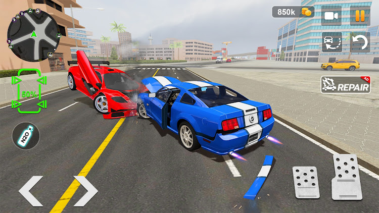 #3. Car Crash Games Mega Car Games (Android) By: GamePark