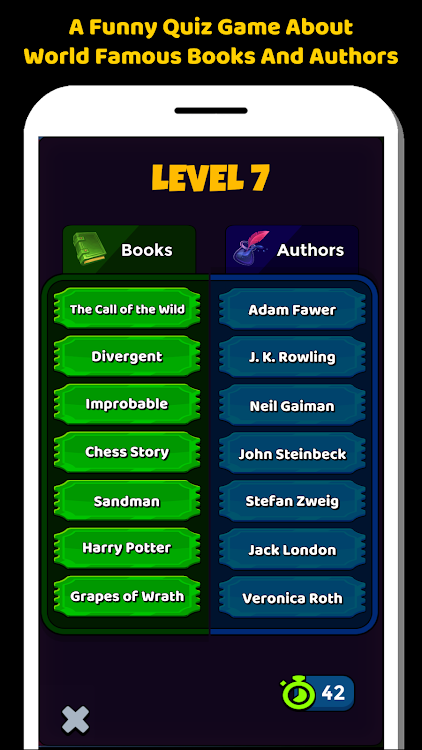 #3. Books And Authors Quiz Game (Android) By: Gusta Gaming