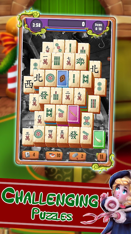 #3. Christmas Mahjong: Holiday Fun (Android) By: Beautiful Mahjong Games by Difference Games