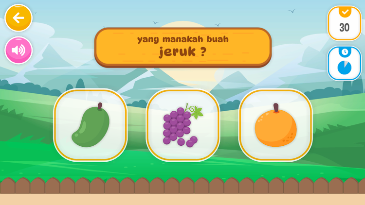 #4. Puzzle Huruf Tebak Gambar Buah (Android) By: Qreatif