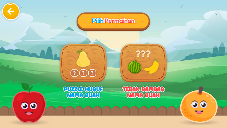 #5. Puzzle Huruf Tebak Gambar Buah (Android) By: Qreatif