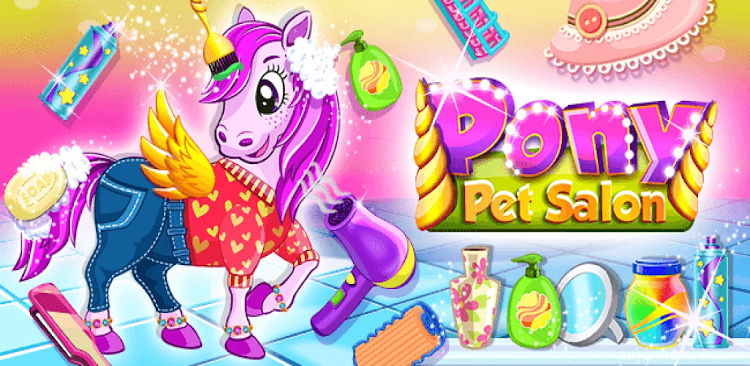 #5. Pet Salon - Pony Care Games (Android) By: foxgame - Color art & Puzzle game