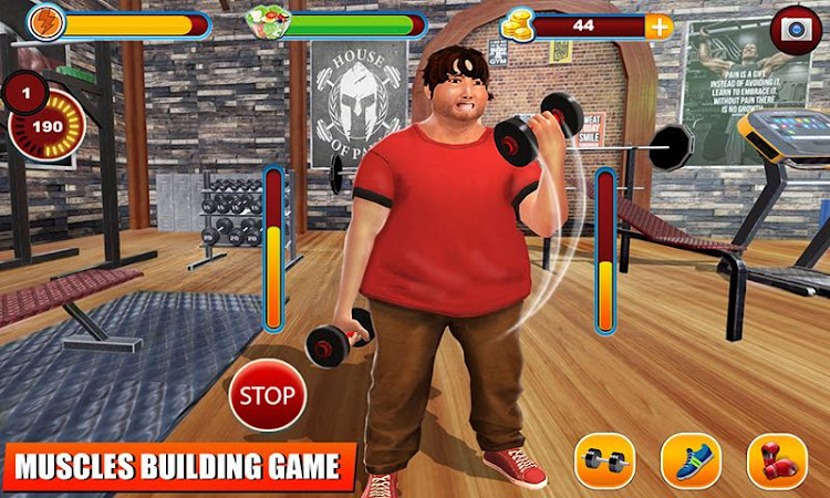 #3. Fat Boy Gym Fitness Games (Android) By: Game Kraft Studios