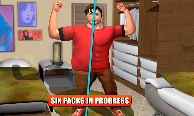 #5. Fat Boy Gym Fitness Games (Android) By: Game Kraft Studios