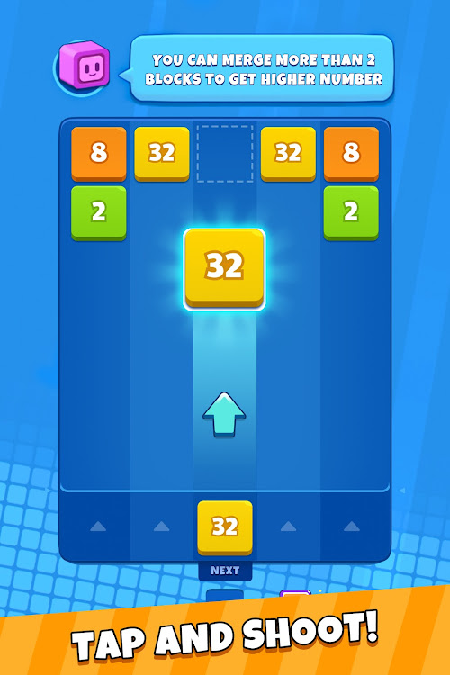 #6. Happy Puzzle™ Shoot Block 2048 (Android) By: Games Vessel