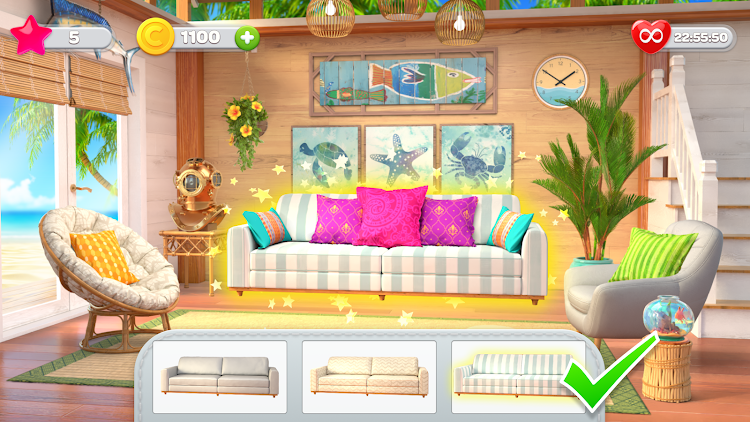 #3. Beach Homes Design : Miss Robi (Android) By: Giraffe Games Limited