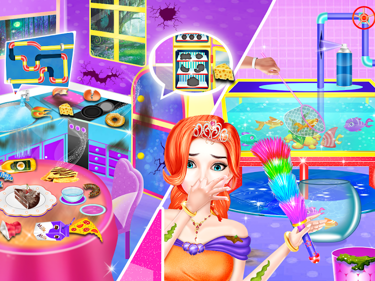 #2. Princess House Big Cleaning (Android) By: Tuni Games