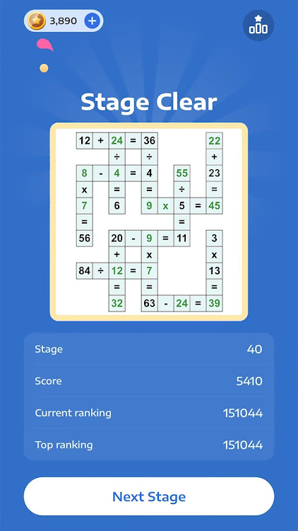 #8. Crossmath - Math Puzzle Games (Android) By: Guru Puzzle Game