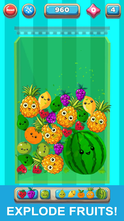 #2. Drop fruits, sweet merge game (Android) By: EventSystem apps & games