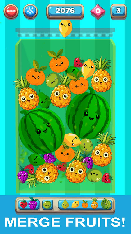 #7. Drop fruits, sweet merge game (Android) By: EventSystem apps & games