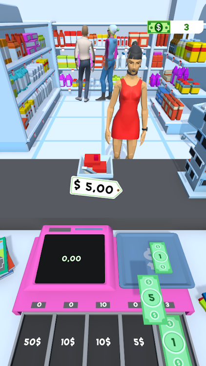 #2. Cashier Simulator 3D: Get Cash (Android) By: Black Box Digital