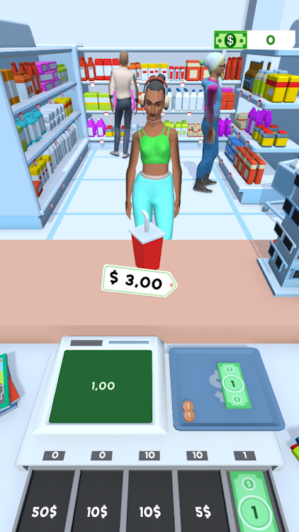 #4. Cashier Simulator 3D: Get Cash (Android) By: Black Box Digital