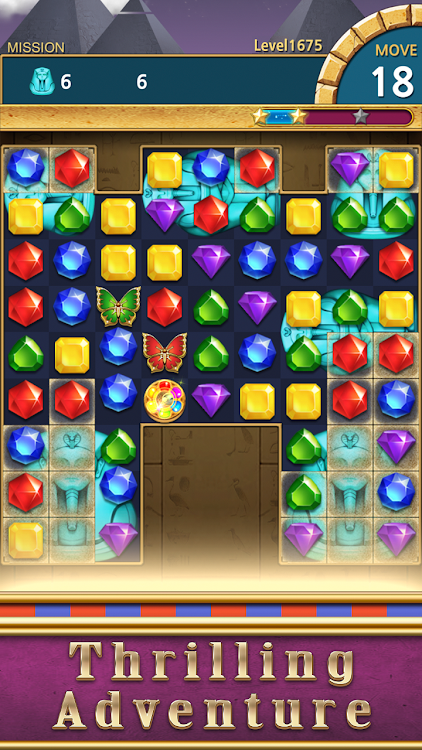 #5. Jewels Pharaoh : Match 3 (Android) By: SUPERBOX Inc