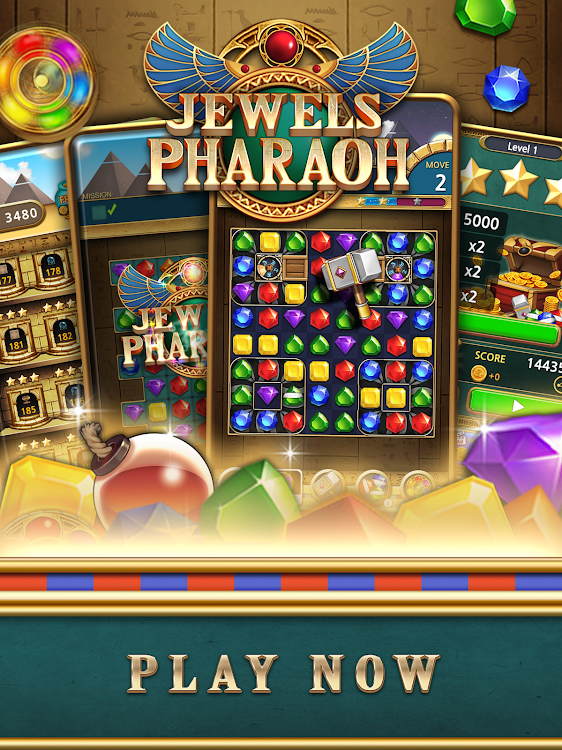 #7. Jewels Pharaoh : Match 3 (Android) By: SUPERBOX Inc