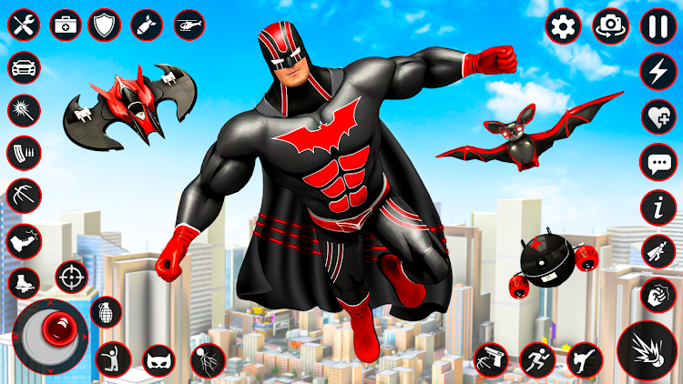 #3. Bat Hero Dark Crime City Game (Android) By: Game Kraft Studios