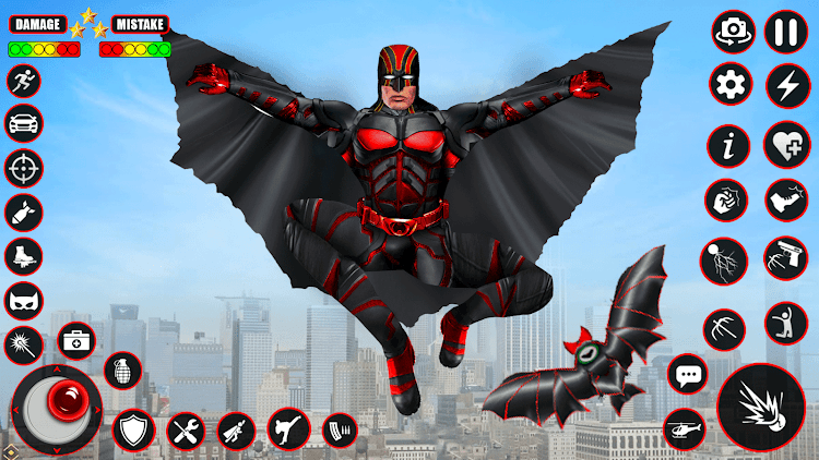 #6. Bat Hero Dark Crime City Game (Android) By: Game Kraft Studios