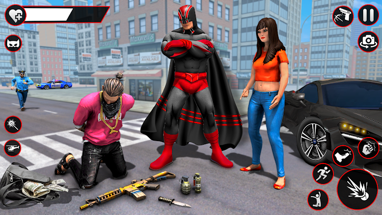 #7. Bat Hero Dark Crime City Game (Android) By: Game Kraft Studios