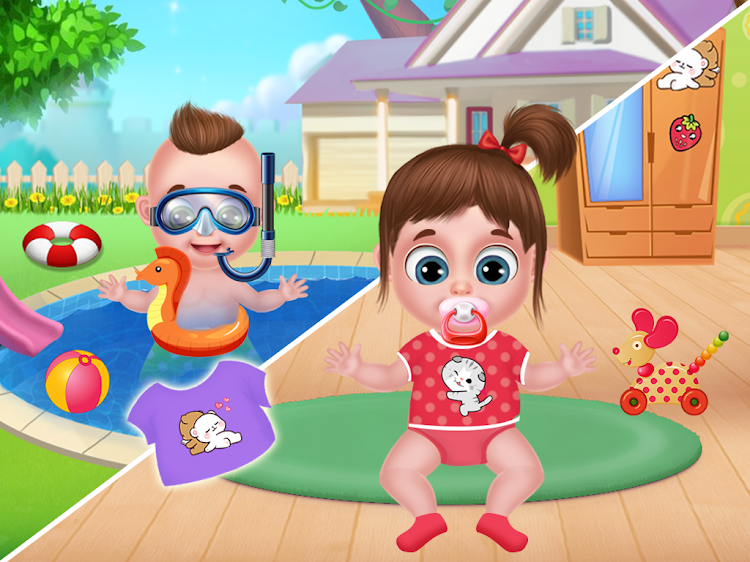 #2. Twins babysitter daycare games (Android) By: Supergirl Game Studio